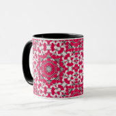 Mug Seamless abstract mandala hearts bright round orna (Devant gauche)