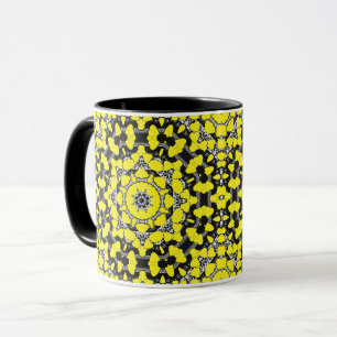 Mug Seamless abstract mandala hearts bright round orna