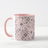 Mug Seamless abstract moderne checkered plaid floral p (Gauche)