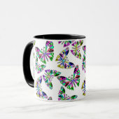 Mug Seamless cartoon kids abstract buttefly pattern wh (Devant gauche)