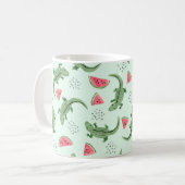 Mug Seamless crocodile pattern with watermelon slices. (Devant gauche)