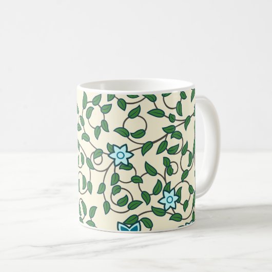 Mug Seamless floral pattern on beige background (Devant droit)
