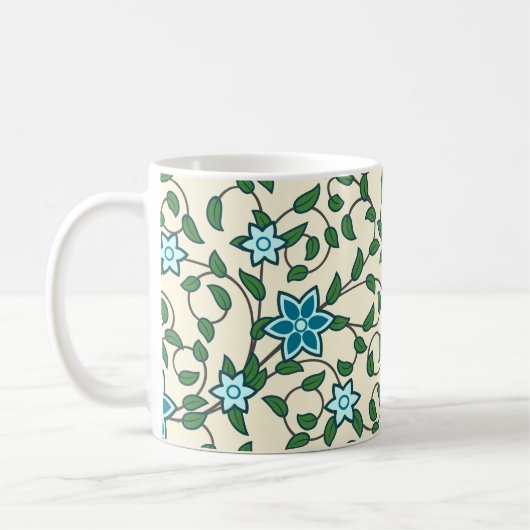 Mug Seamless floral pattern on beige background (Gauche)