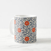 Mug Seamless floral pattern with vibrant orange flower (Devant gauche)