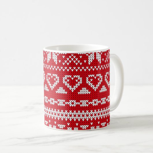 Mug Seamless knitting pattern Norway festive sweater d (Devant droit)