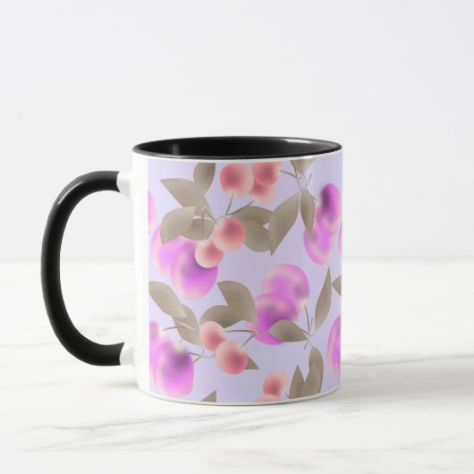 Mug Seamless light plum fruits purple berries cherry p (Gauche)
