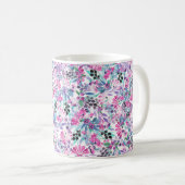 Mug Seamless pattern of purple flowers and berries,blu (Devant droit)