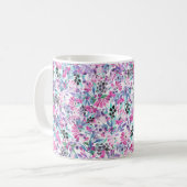 Mug Seamless pattern of purple flowers and berries,blu (Devant gauche)