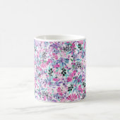 Mug Seamless pattern of purple flowers and berries,blu (Centre)