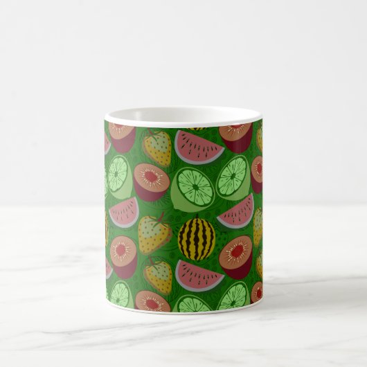 Mug Seamless pattern tropical fruit & green background (Centre)