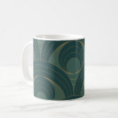 Mug Seamless pattern with golden and green circles on  (Devant gauche)
