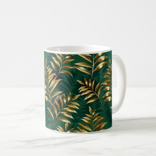 Mug Seamless pattern with golden ferns (Devant droit)