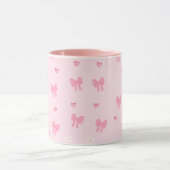 Mug Seamless Pink Bow and Floral Pattern – Cute Girly (Centre)