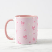 Mug Seamless Pink Bow and Floral Pattern – Cute Girly (Gauche)
