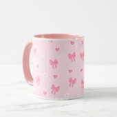 Mug Seamless Pink Bow and Floral Pattern – Cute Girly (Devant gauche)