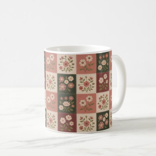 Mug Seamless Rustic Floral Patchwork (Devant droit)