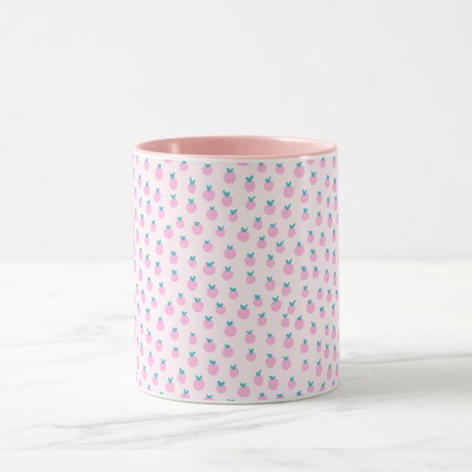Mug Seamless Strawberry Pattern – Pastel Pink Cute  (Centre)