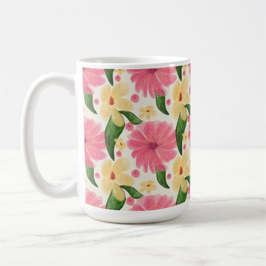 Mug Seamless tropical floral pattern  (Gauche)