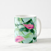 Mug Seamless tropical leaves pattern background, retro (Devant droit)