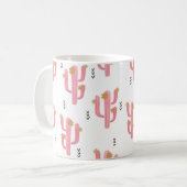 Mug Seamless watercolor flowering cactus pattern. Vint (Devant gauche)