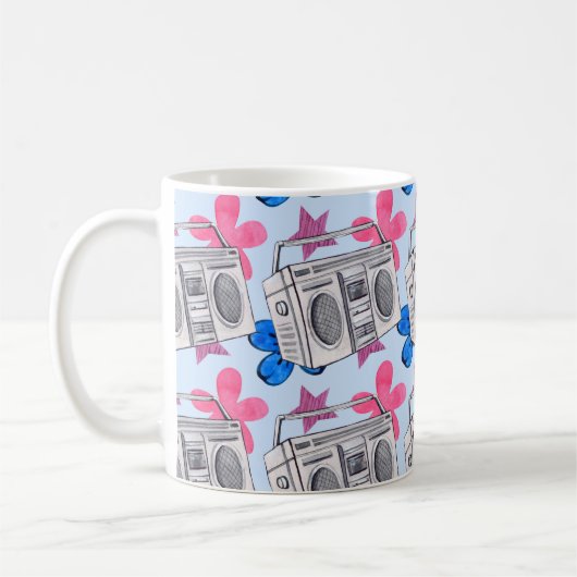 Mug Seamless watercolor pattern in 90s style (Gauche)