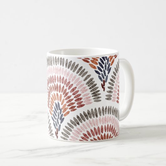 Mug Seamless wavy pattern. Seigaiha design in polka do (Devant droit)