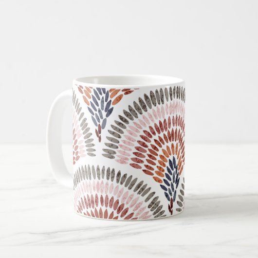 Mug Seamless wavy pattern. Seigaiha design in polka do (Devant gauche)