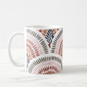 Mug Seamless wavy pattern. Seigaiha design in polka do