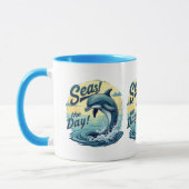 Mug Seas Day Retro Dolphin Océan esthétique (Gauche)