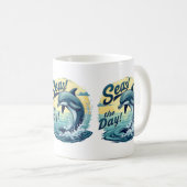 Mug Seas Day Retro Dolphin Océan esthétique (Devant droit)