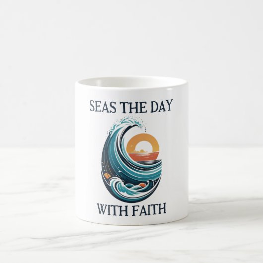 Mug Seas The Day With Faith Classic Mug, 11 oz (Centre)