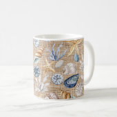 Mug Seashell Beach Burlap Café Thé (Devant droit)
