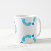 Mug Seashell cercles plage bébé ou nom personnalisé (Devant droit)