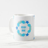 Mug Seashell cercles plage bébé ou nom personnalisé (Devant gauche)