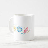 Mug Seashell & Starfish Doodle – Ocean Aesthetic Desig (Devant gauche)