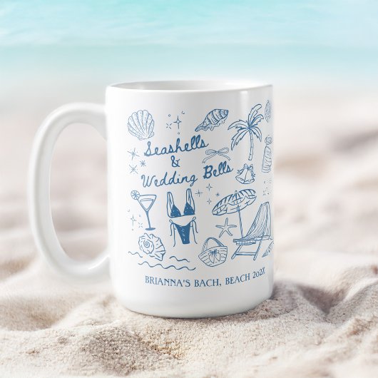 Mug Seashells wedding bells bridesmaids gifts custom
