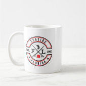 Mug Seaside Floride Fl Retro Surfeur Devant Plage Et C (Gauche)
