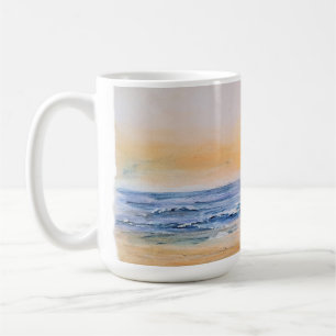 Mug Seaside Sunrise - Aquarelle Peinture du paysage ma