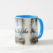 Mug Seaside Window View Watercolor Coastal Scene (Devant droit)