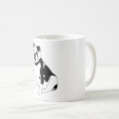 Mug Seated Bulldog Portrait Black and White Artwork (Devant droit)
