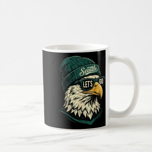 Mug Seattle Classique Graphisme Vintage Art (Droite)