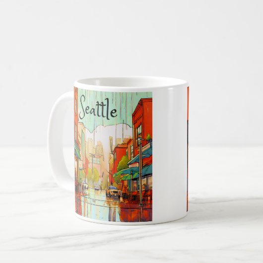 Mug Seattle dans la pluie (Devant gauche)