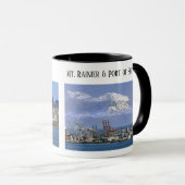 Mug Seattle, Puget Sound, Mt Rainier, Port de Seattle (Devant droit)