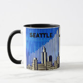 Mug Seattle Skyline dans le style d'illusion optique B (Gauche)