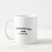 Mug Seattle Washington Code régional 206 Emerald City  (Gauche)