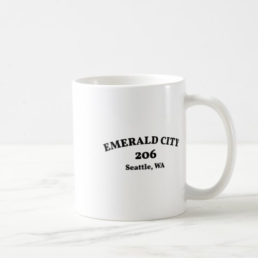 Mug Seattle Washington Code régional 206 Emerald City  (Droite)