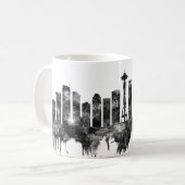 Mug Seattle Washington Skyline BW (Devant gauche)