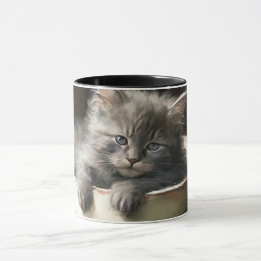 Mug Seau Plein De Joie Sweet Grey Kitten (Centre)