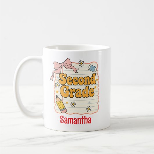 Mug Second Grade – Cute Back to School Supplies (Gauche)