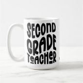 Mug Second Grade Teacher Black Typography Design (Gauche)